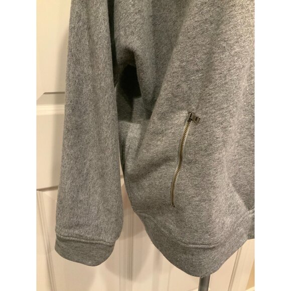 BCBG Max Azria Gray Sweatshirt W/ Pockets & Zip W/ Mesh Neckline, Size M - Picture 4 of 10